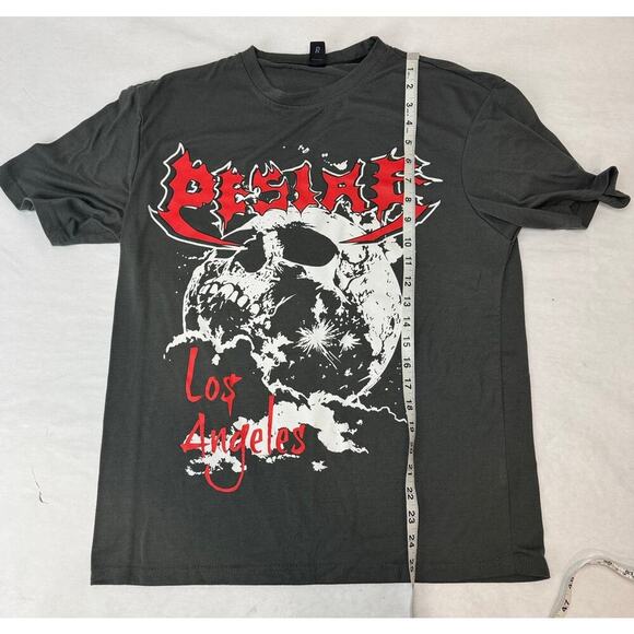 Romwe Graphic Tee Los Angeles Skull Grunge Punk Edgy Urban Street - Size Small - Picture 4 of 6